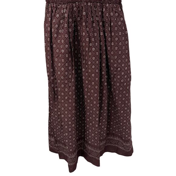 Madewell Melody Midi Dress Small Smocked Daisy Print Plum NV483 - Picture 4 of 10